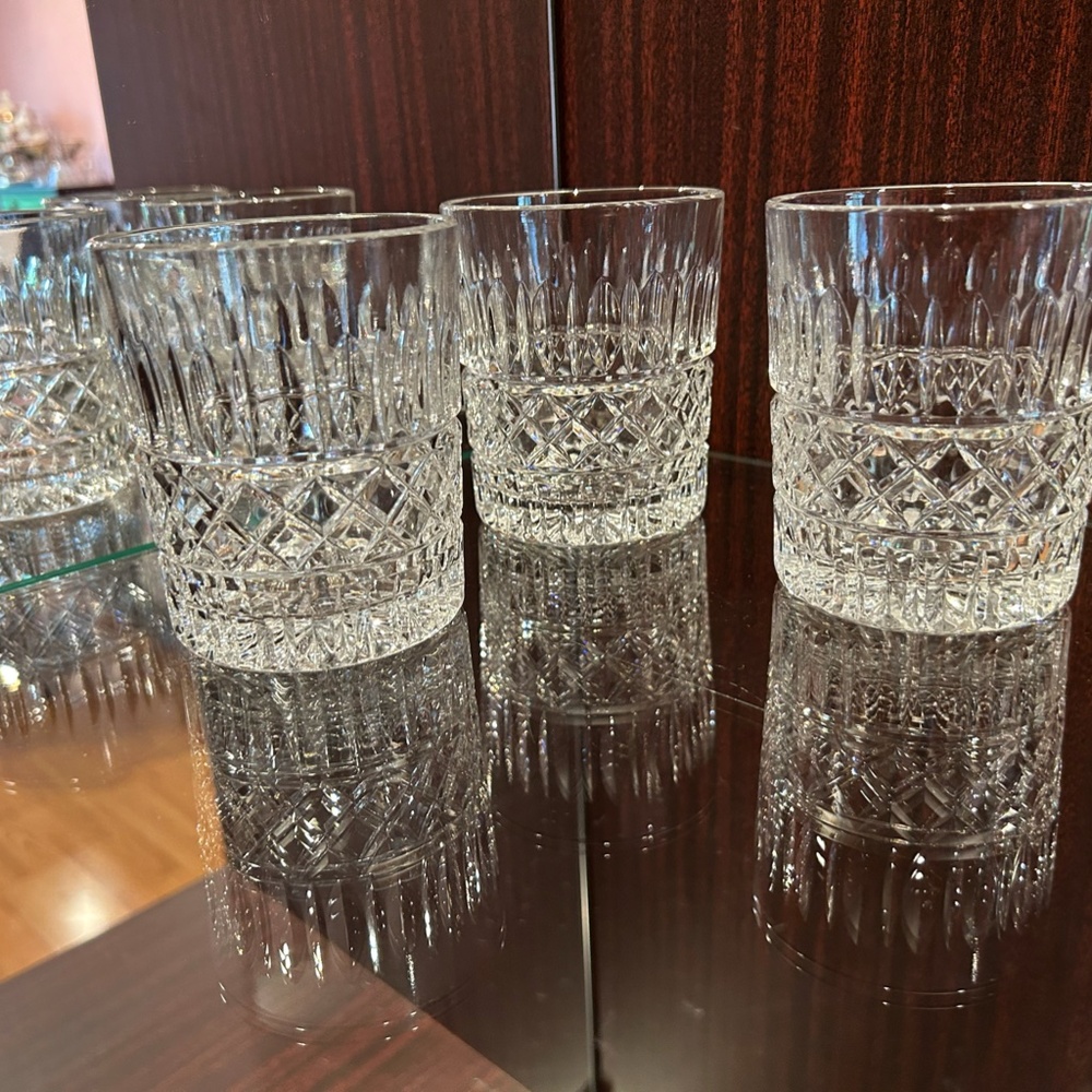 Crystal Set of 3 Whiskey Glasses 3.25" Diameter 3.88" Height